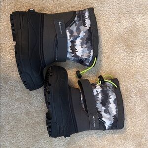 Columbia Black and Gray Rain & Snow Boots Waterproof Insulated